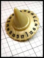 Dice : Dice - 20D - Polyhero Wizards Hat Ivory with Black Numerals - Dark Ages